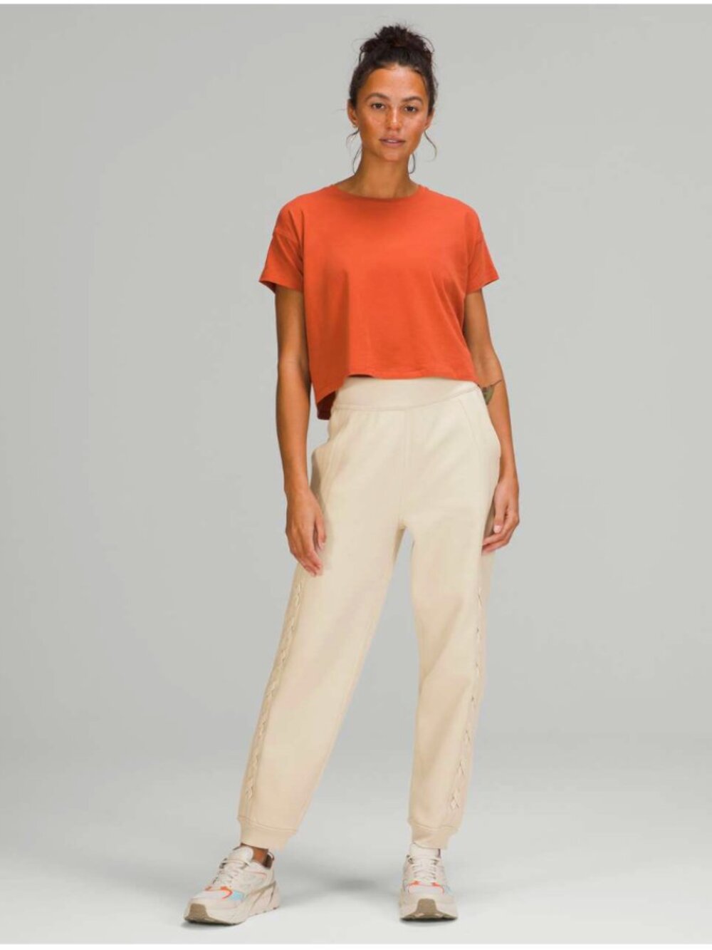 Lululemon Braided Detail High-Rise Jogger Sweatpants White Opal size 0